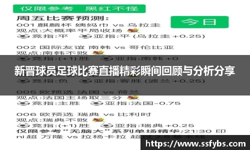 新晋球员足球比赛直播精彩瞬间回顾与分析分享